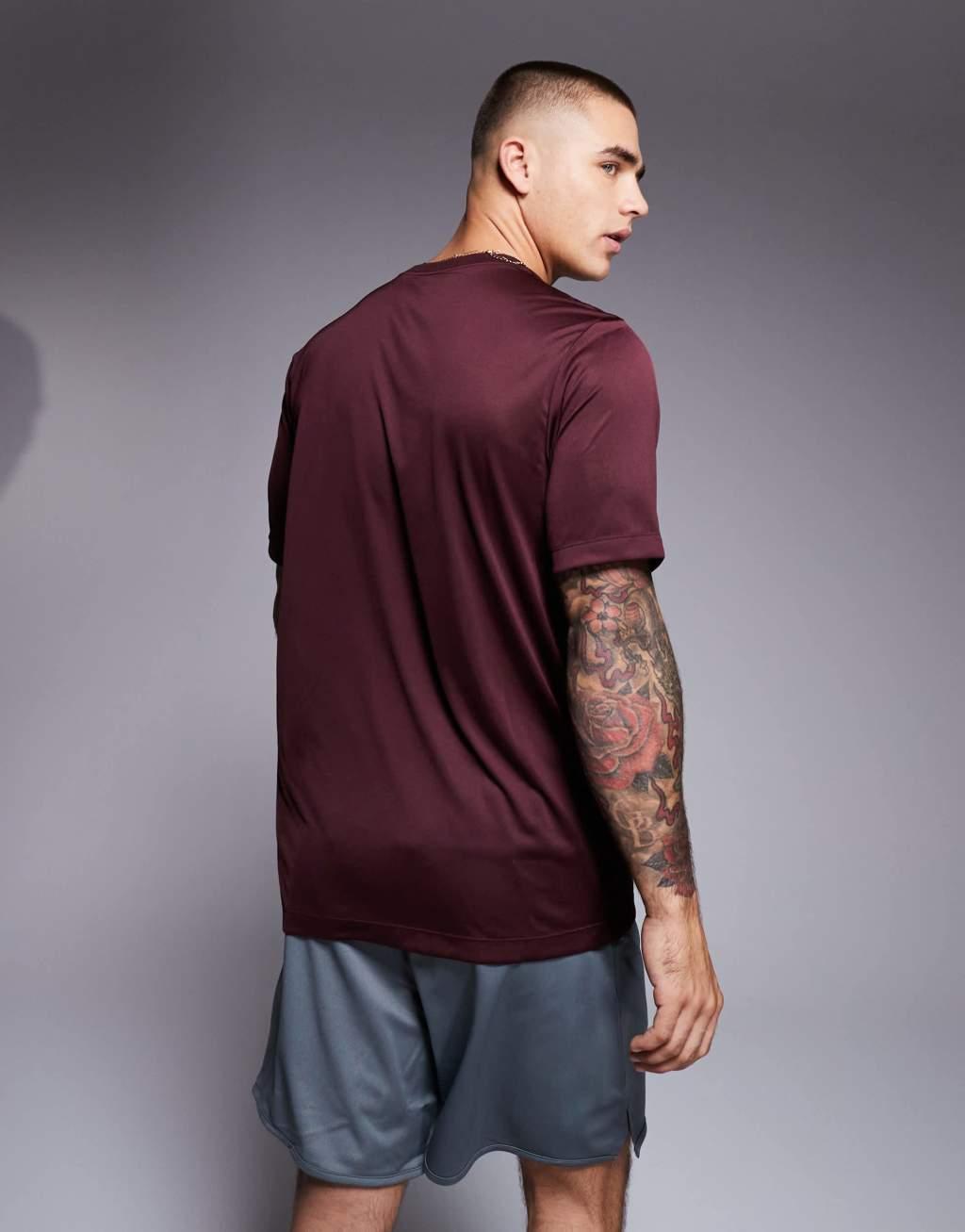 Nike Training Dri-Fit Reset T-shirt in burgundy Product Image
