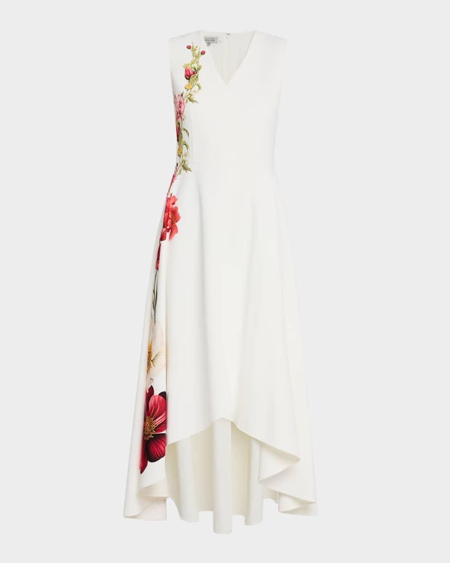 Sleeveless High-Low Crepe Maxi Dress Product Image