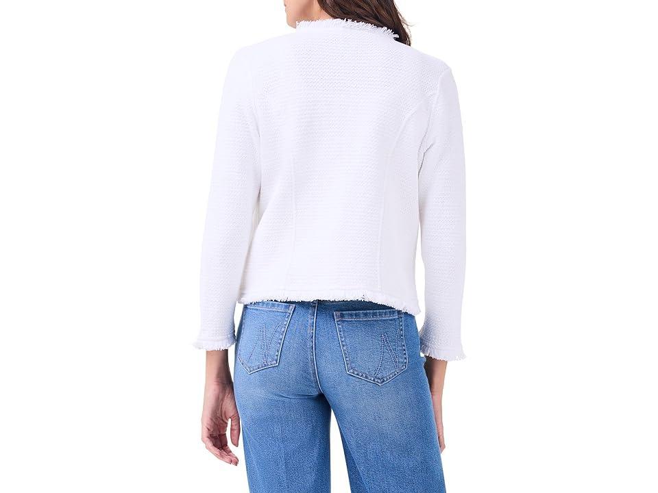 NIC+ZOE Petite Utility Fringe Mix Knit Jacket (Paper ) Women's Jacket Product Image