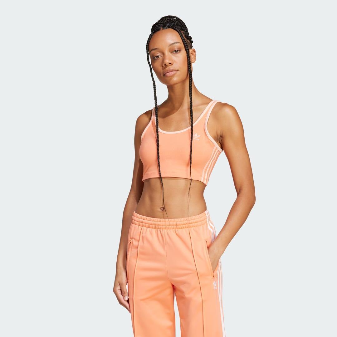 adidas Adicolor 3-Stripes Bra Top White 2XL Womens Product Image