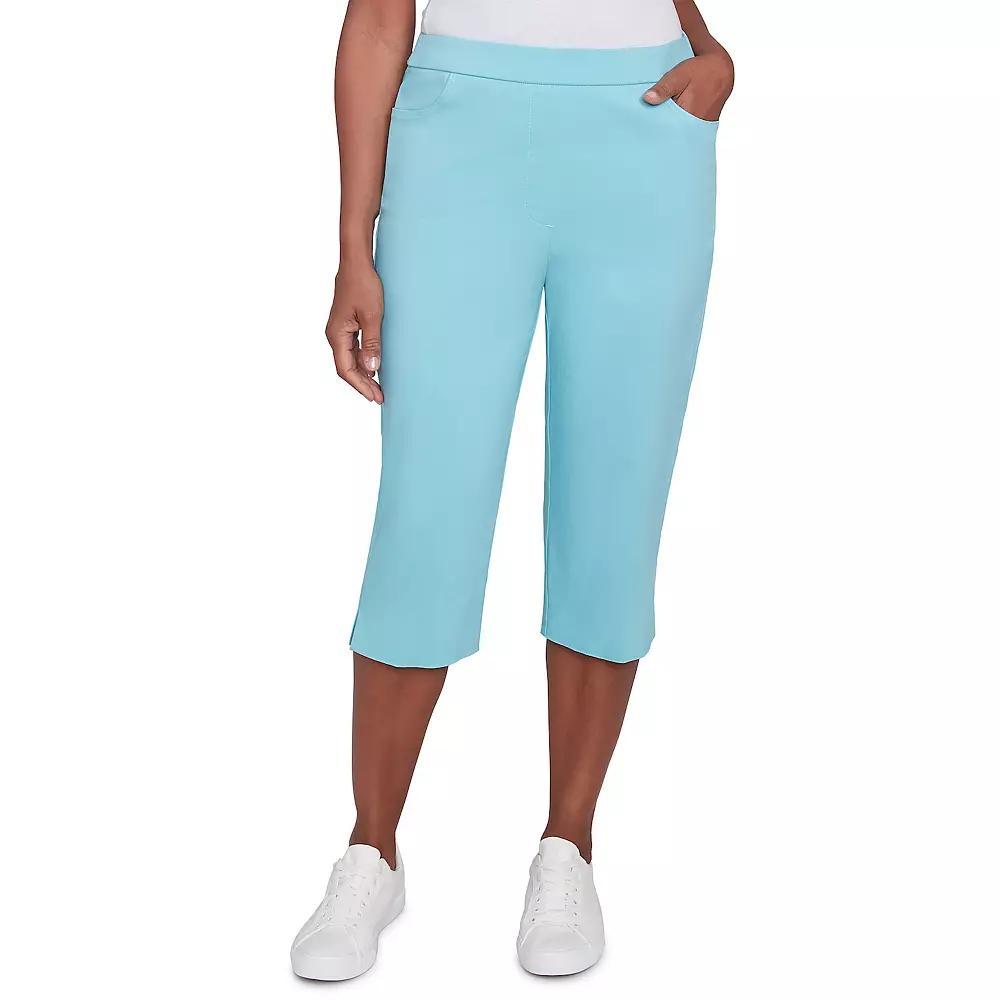 Petite Alfred Dunner Allure Classic Clamdigger Pants, Women's, Size: 10 Petite, Blue Product Image