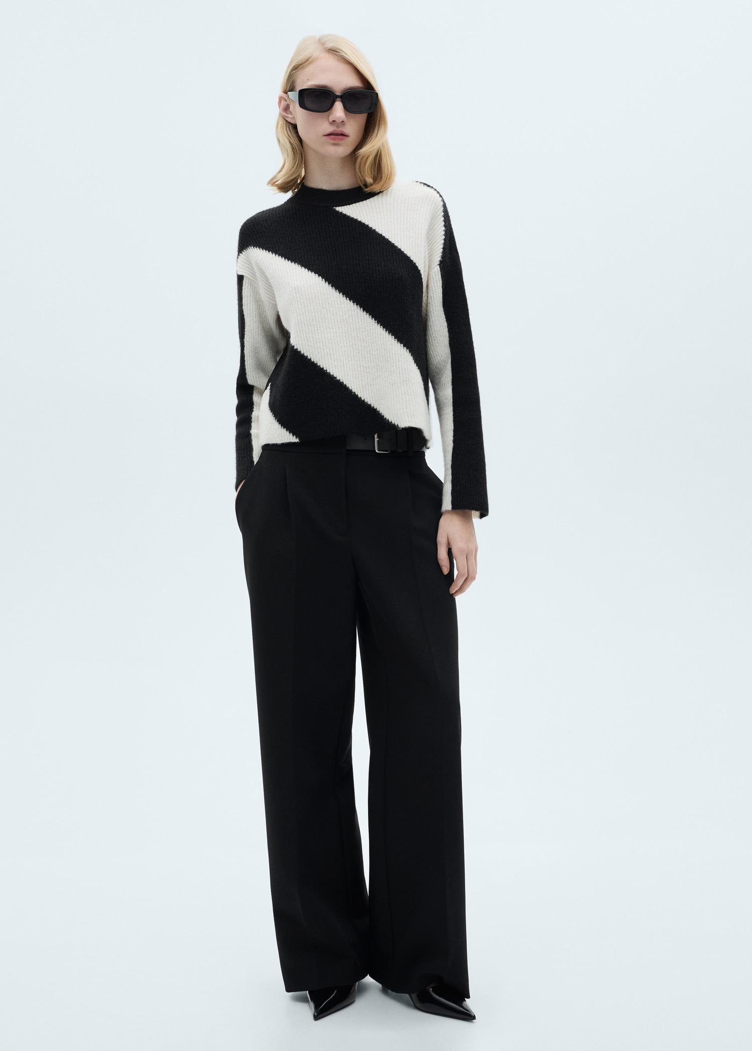 Knit striped sweater - Women | MANGO USA Product Image