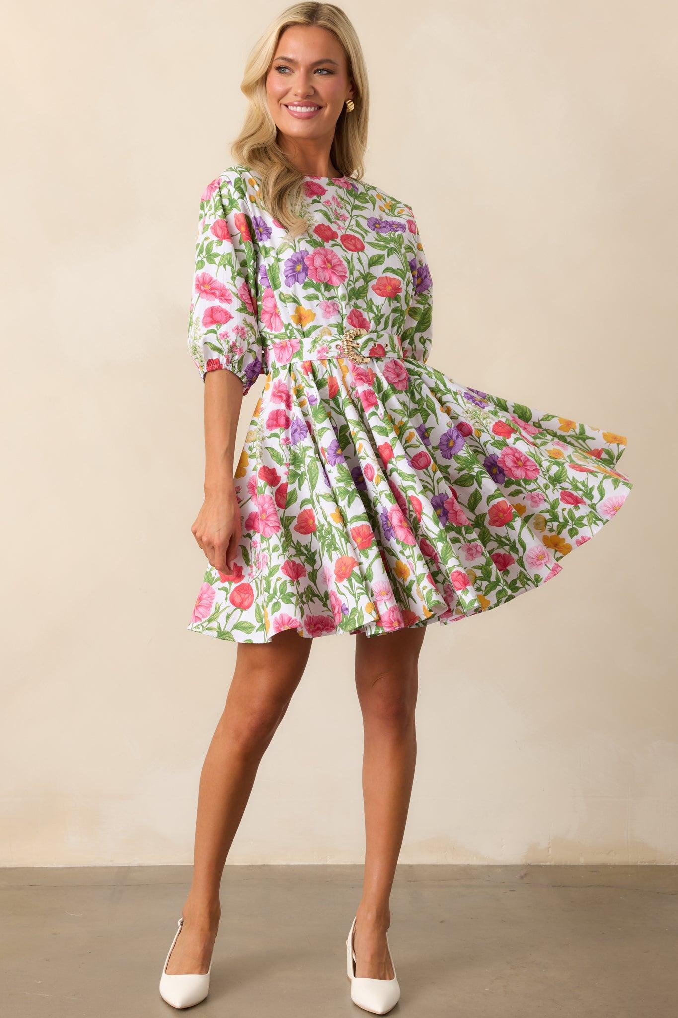 Fallon Secret Garden Floral Cotton Swing Dress Product Image