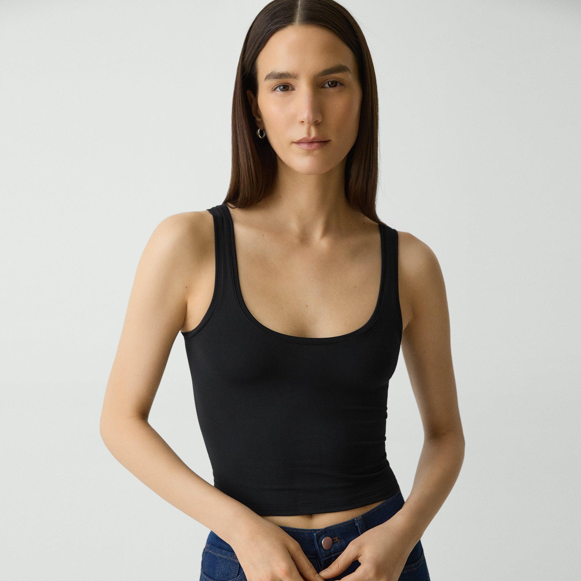 Stretch Nylon Cropped Tank Top | Theory Product Image