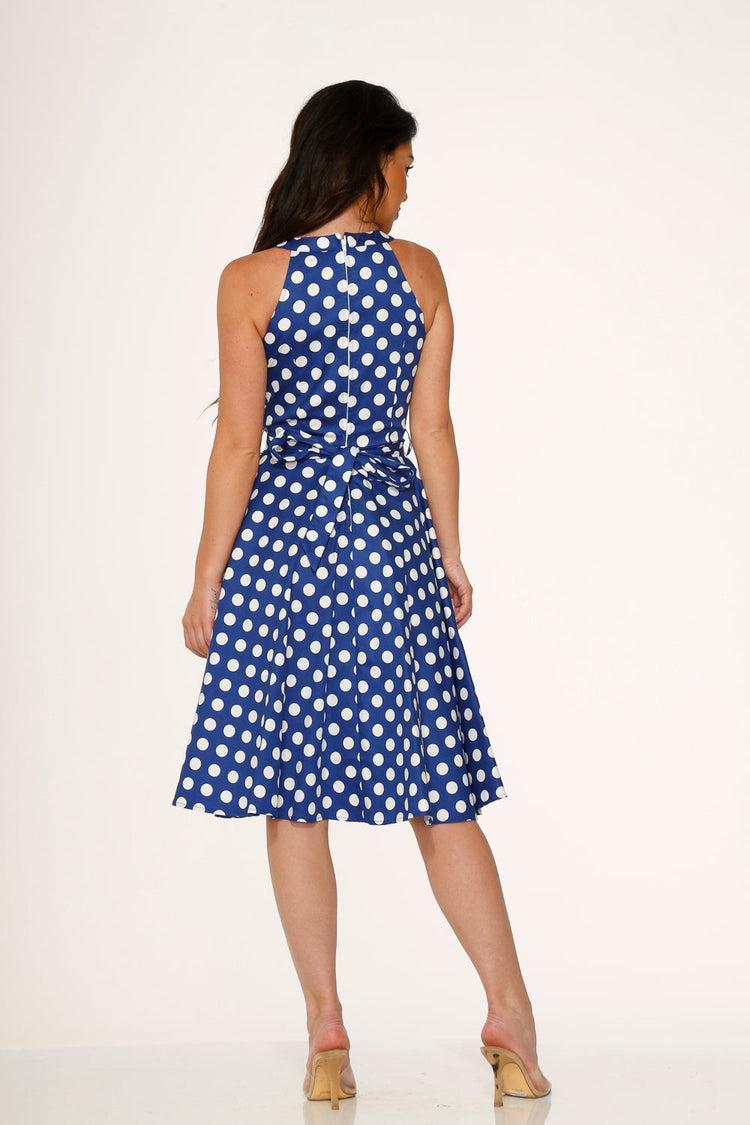 Blue Polka Dot Swing Dress Product Image
