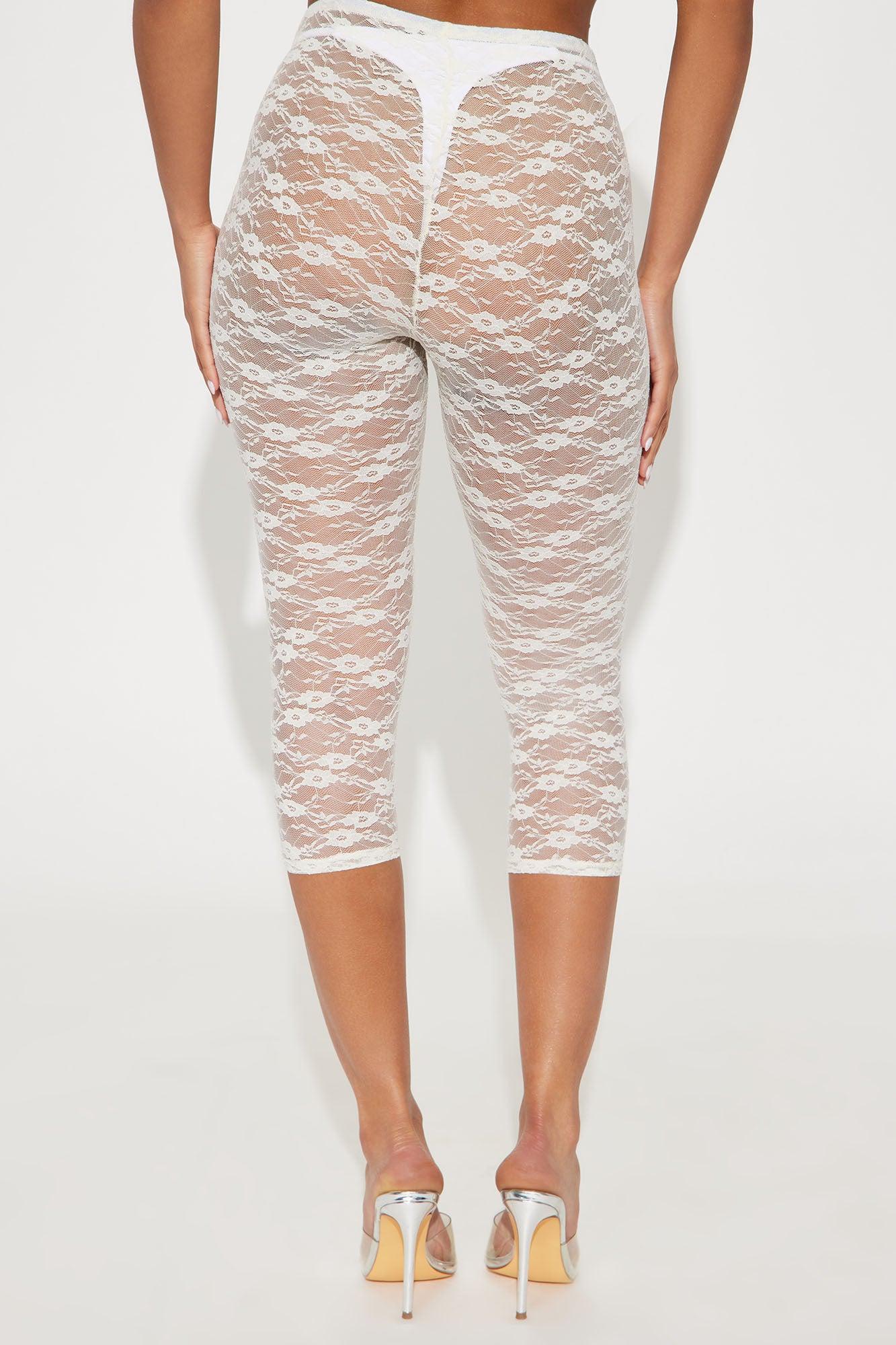 Current Mood Lace Capri Legging - Cream Product Image