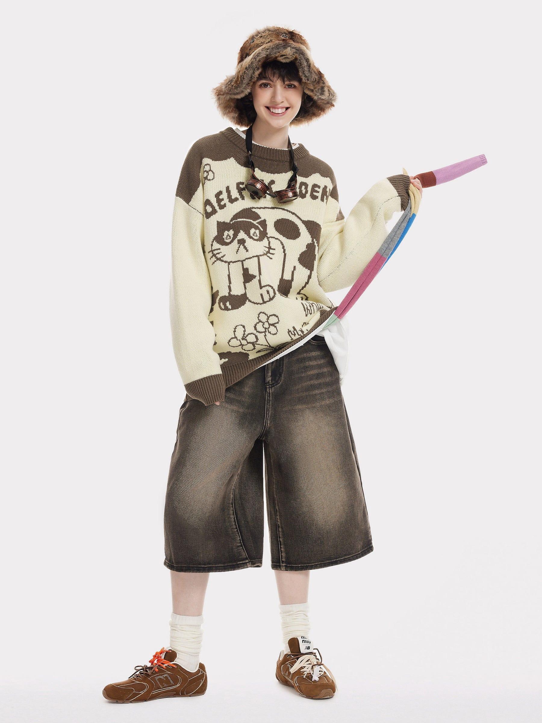 Aelfric Eden Color Blocking Cat Sweater Product Image