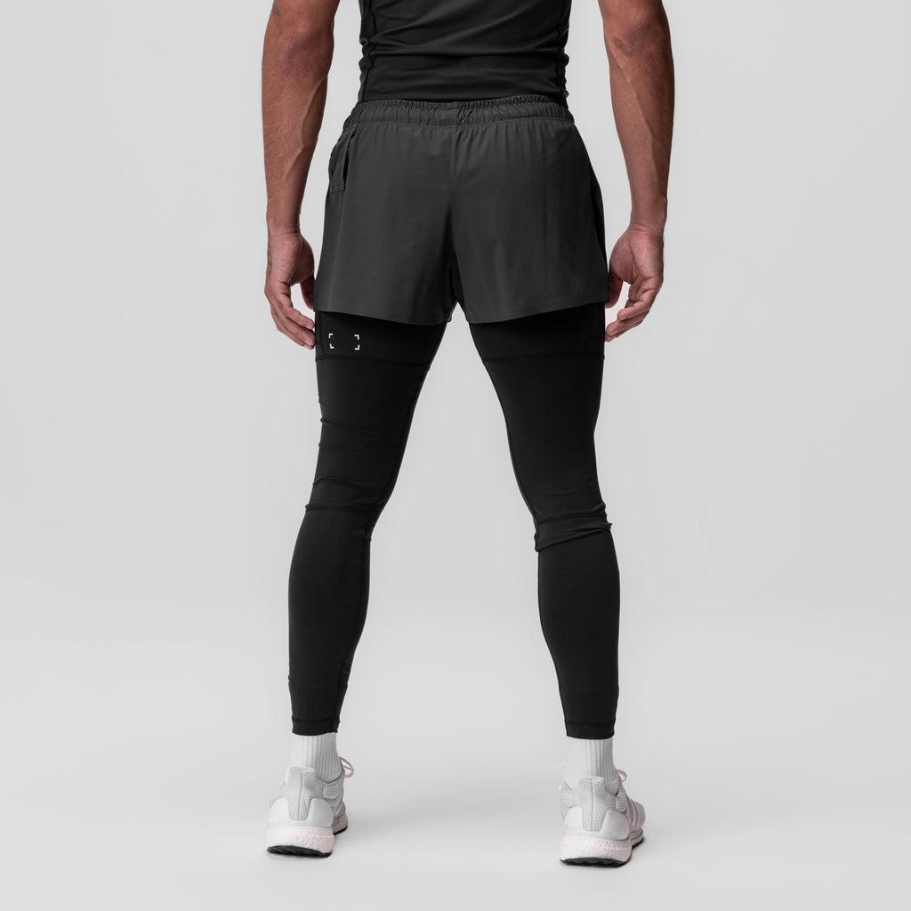 0911. Tetra-Lite® 2-in-1 High Split Legging Short - Black "Cyber"/Black Product Image