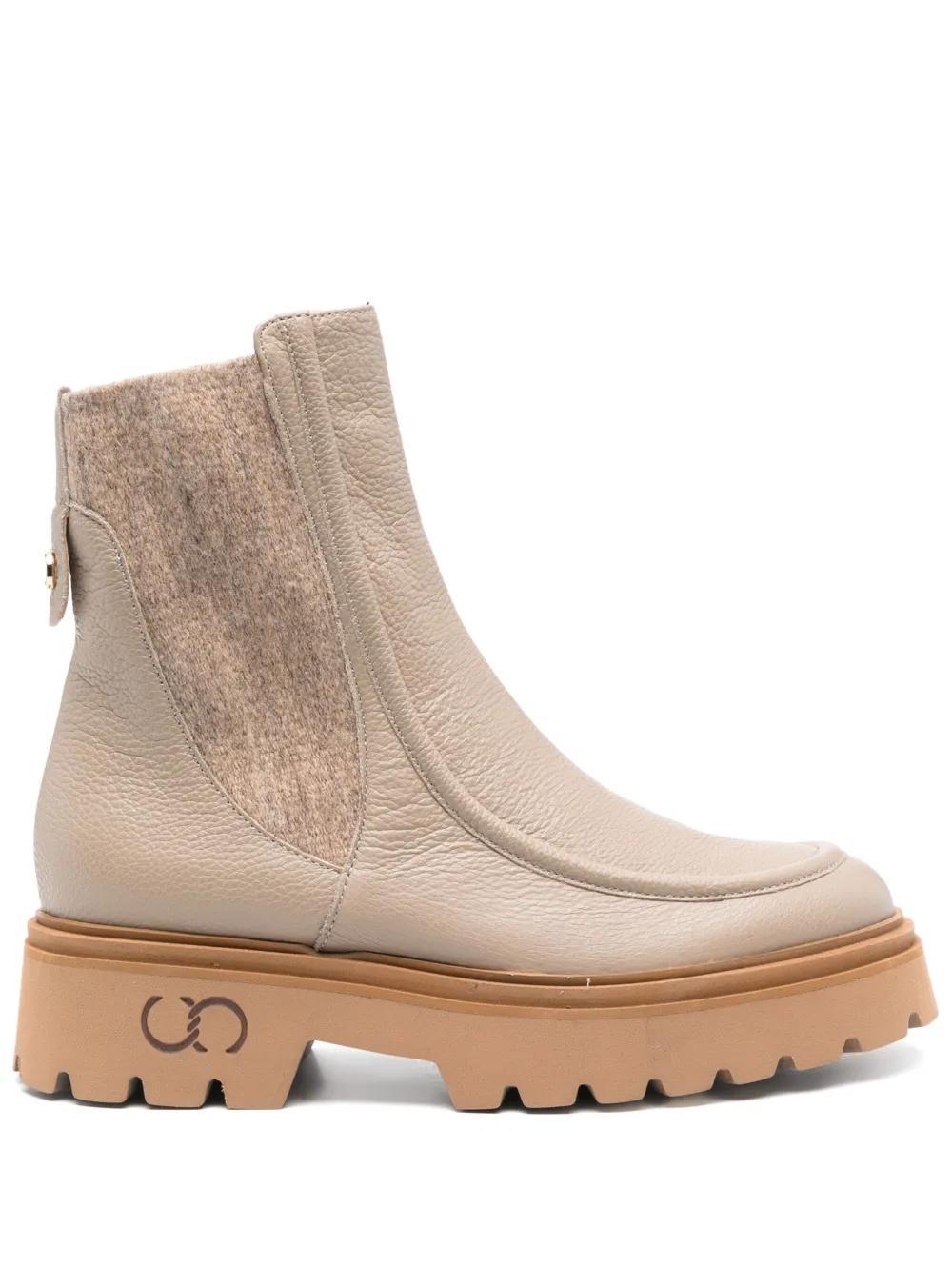 CASADEI Leather Chelsea Boots In Neutrals Product Image