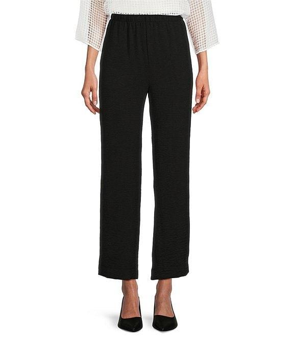 IC Collection Crinkle Woven Elastic Waist Wide Leg Pull-On Pants Product Image