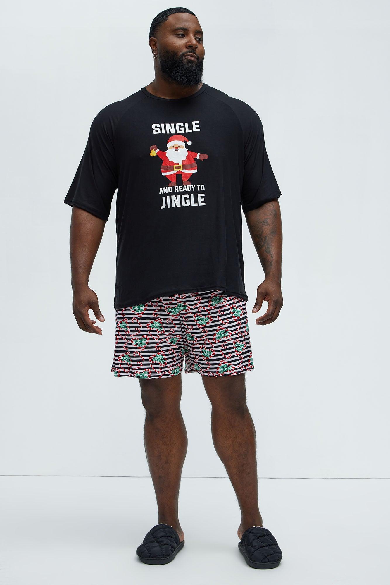 Single Ready To Jingle Holiday PJ Set - Black/combo Product Image