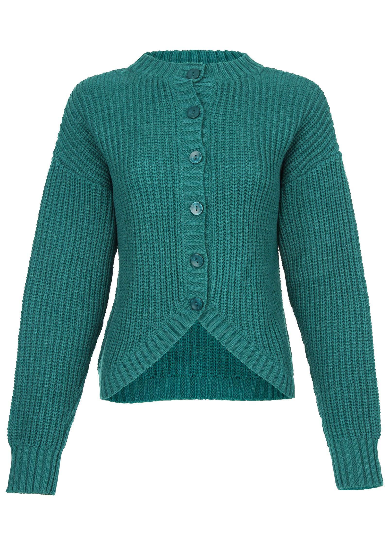 Button Back Detail Sweater - Deep Lake Product Image