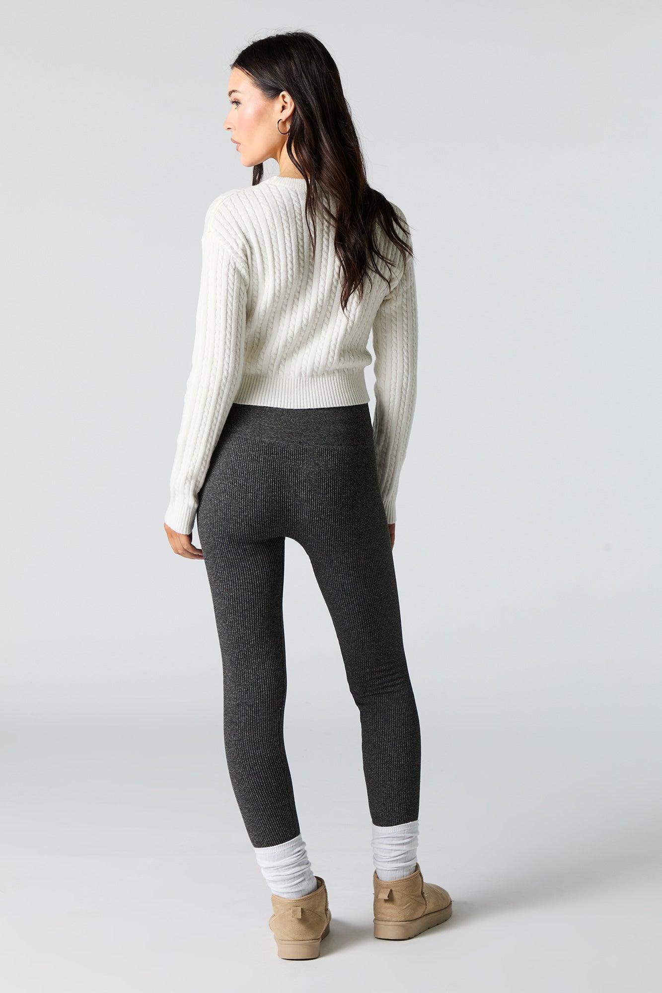 High Rise Seamless Ribbed Legging Female Product Image