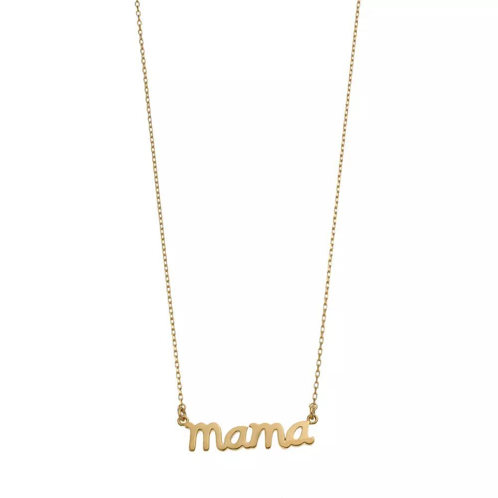 Kristen Kesho 18k Gold Over Silver "Mama" Necklace, Women's, Size: 18", Gold Tone Product Image