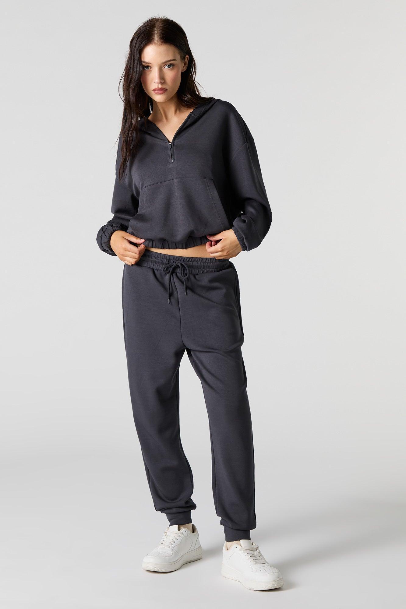 Active Quarter Zip Cinched Fleece Hoodie Female Product Image