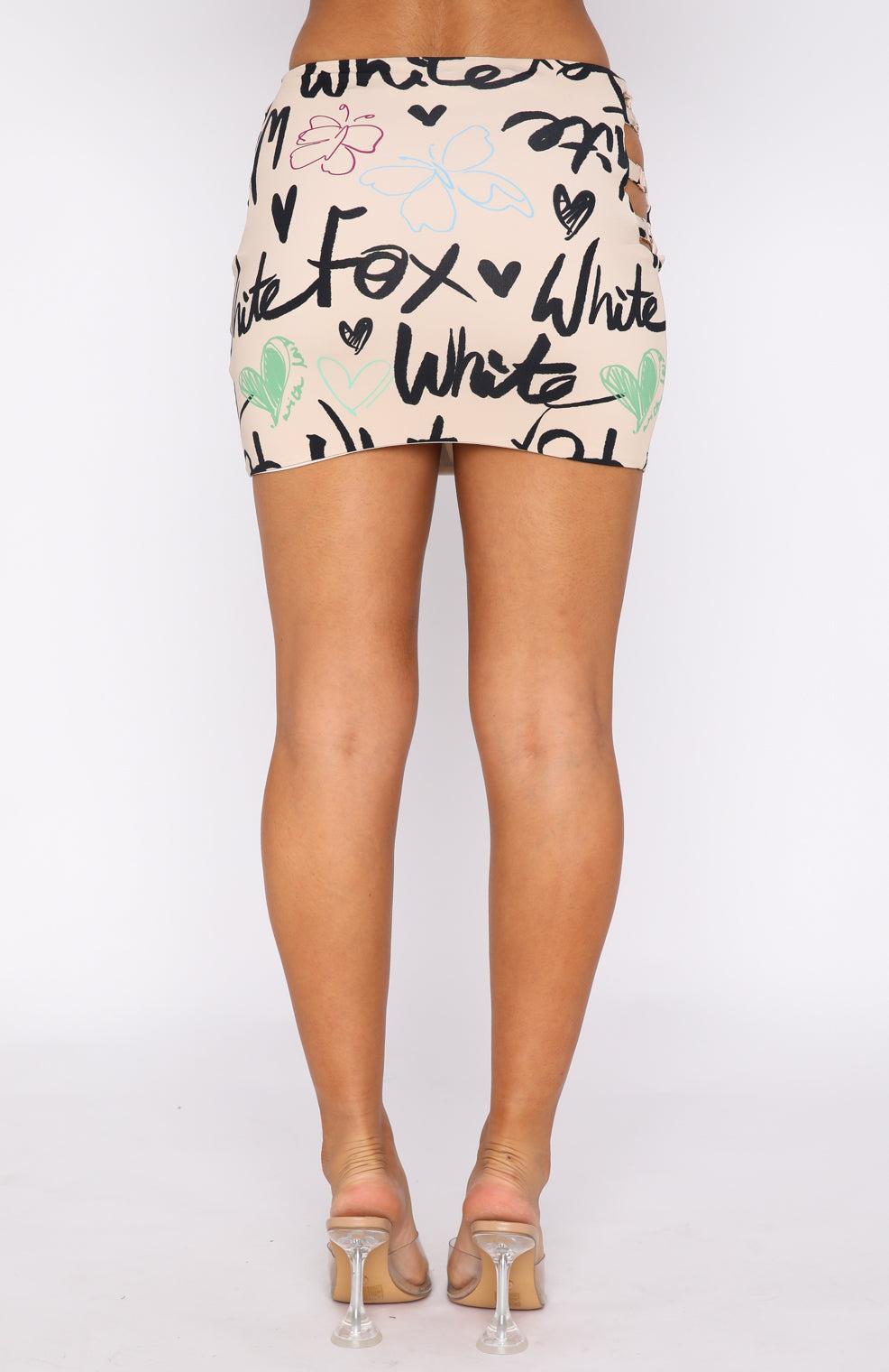 Back It Up Mini Skirt Latte Sketch Product Image