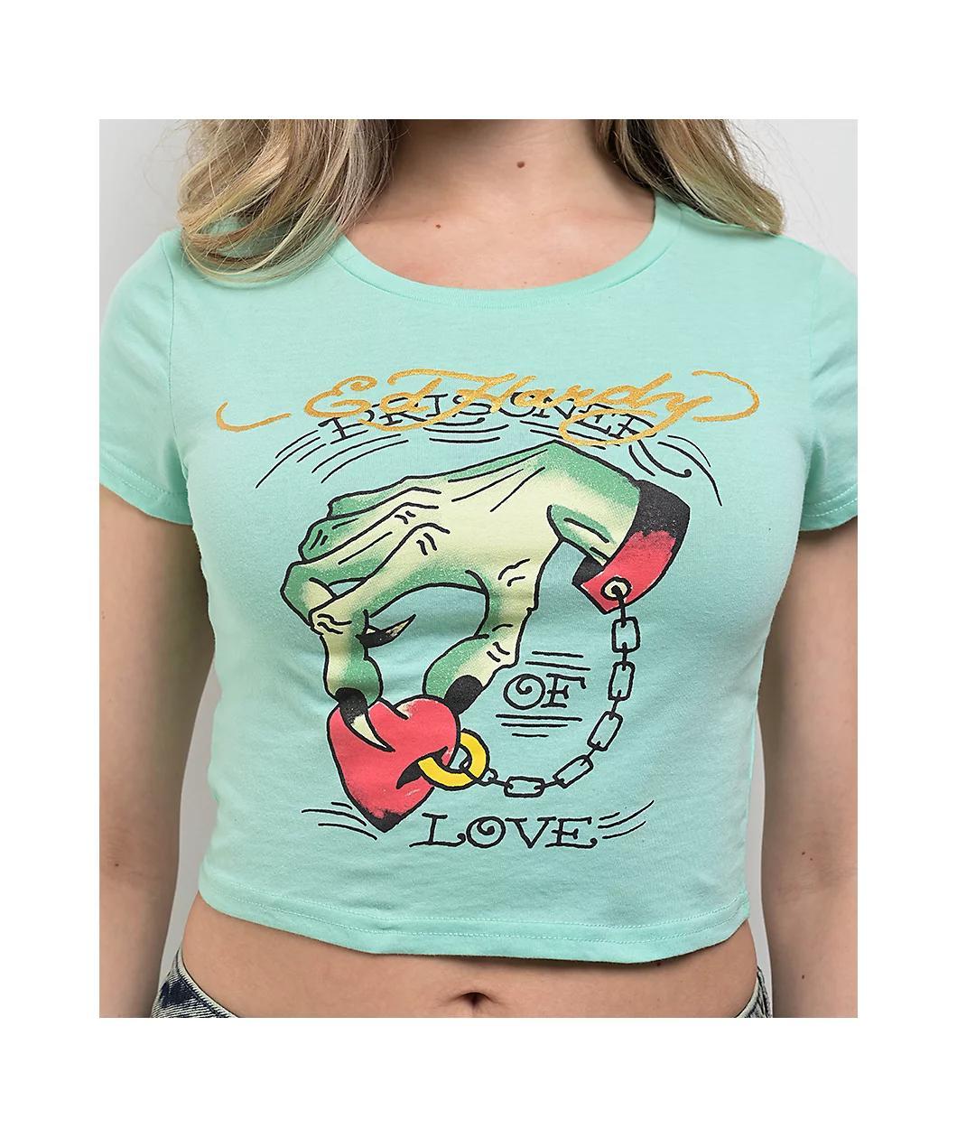 Ed Hardy Hand Mint Crop T-Shirt Product Image