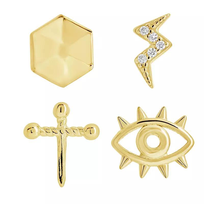 MC Collective Evil Eye Stud Earring Set, Womens, Gold Tone Product Image