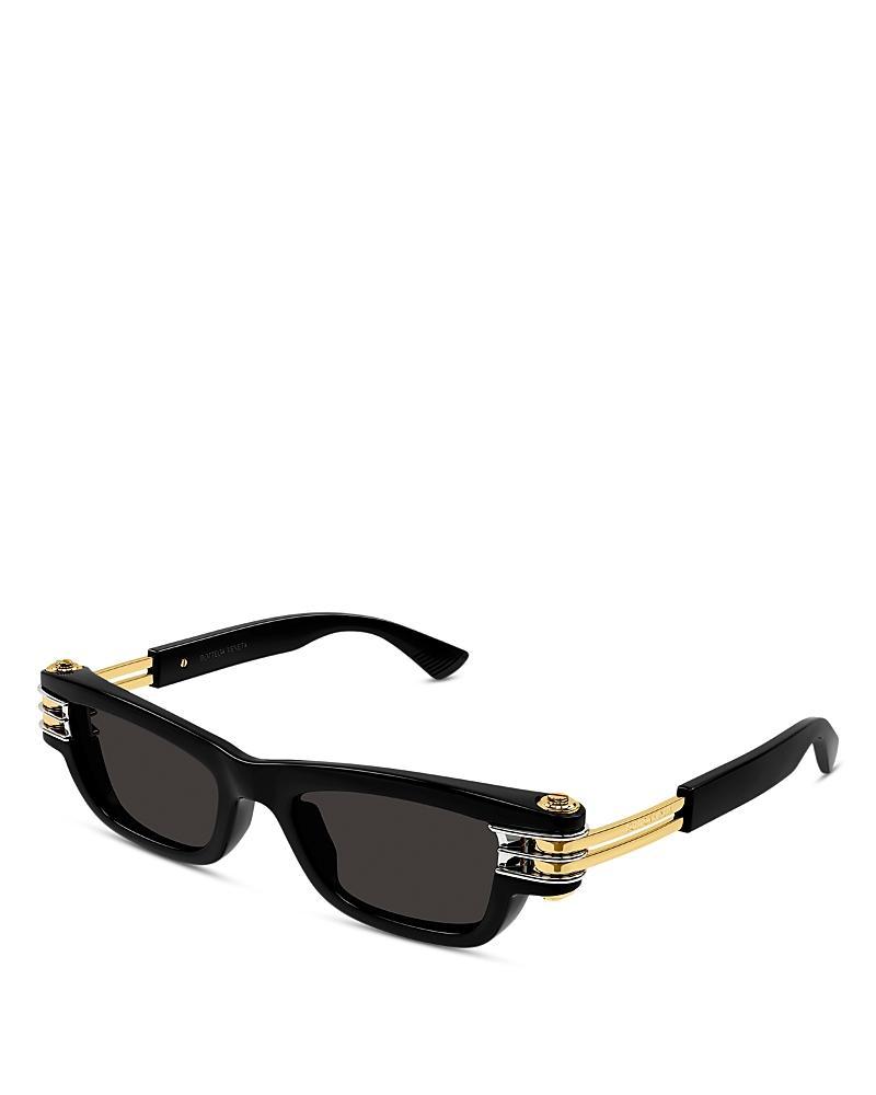 BOTTEGA VENETA 50mm Rectangular Sunglasses In Black/gray Solid Product Image