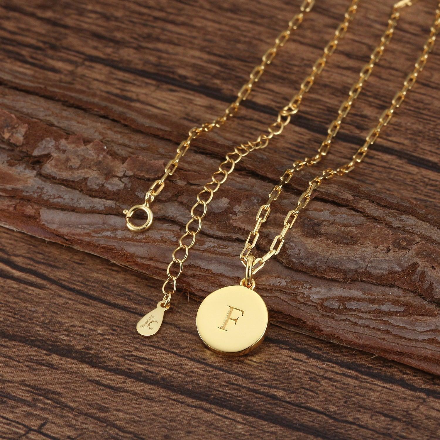 Dainty Fancy F Initial Pendant Necklace Product Image