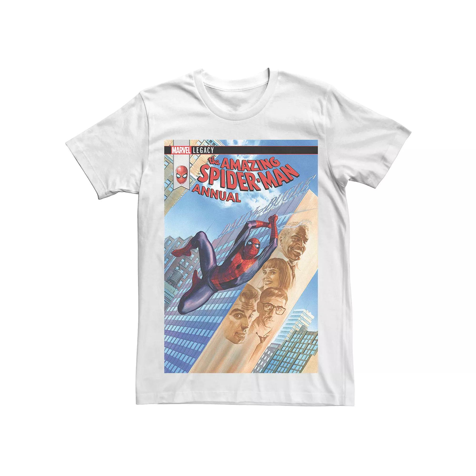 Men's Marvel's Amazing Spider-Man City Comic Cover Tee, Size: 3XL, White Product Image