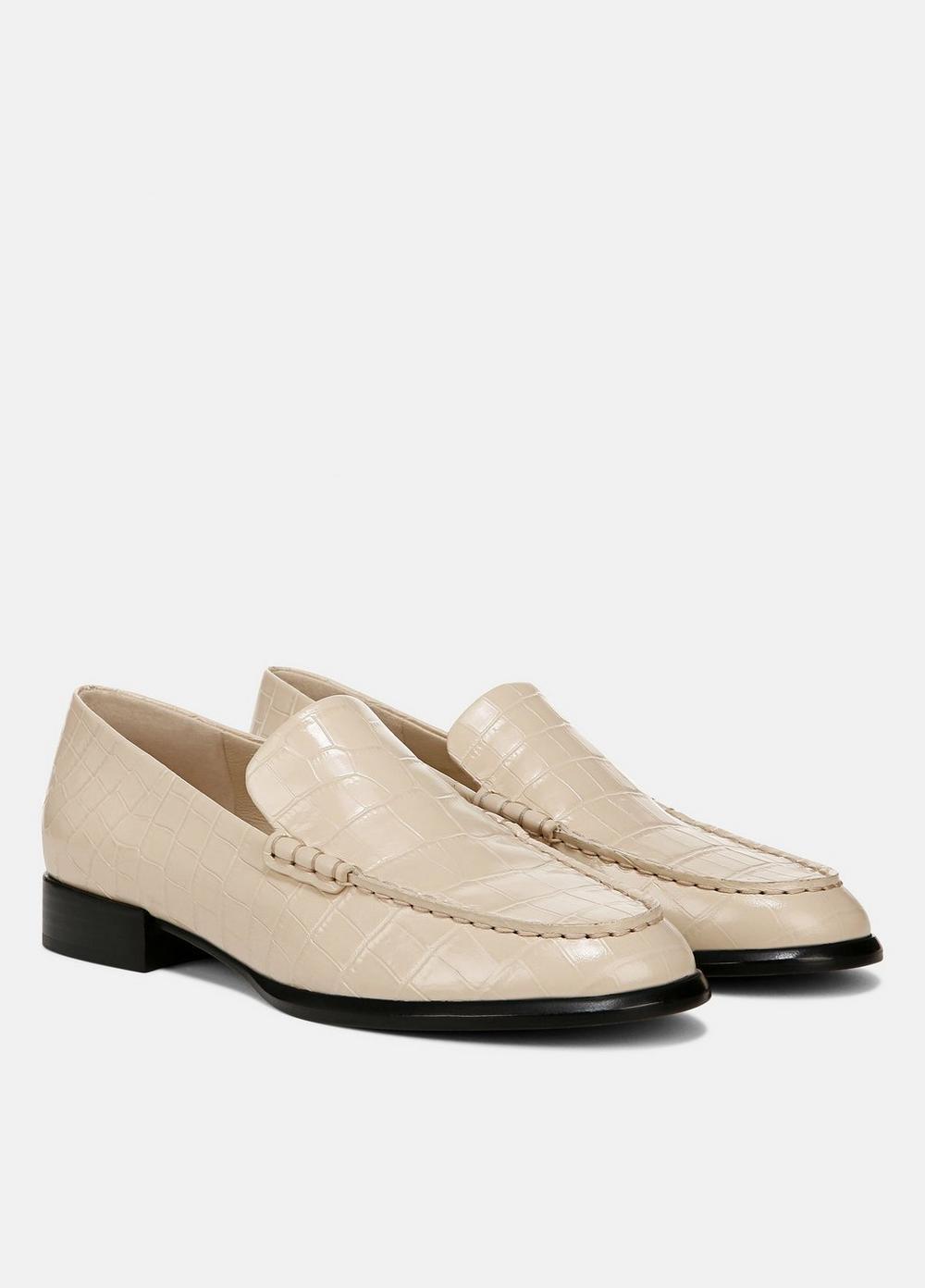 Womens Naomi Croc-Embossed Leather Loafer, Birch Sand, Size 6 Vince Product Image
