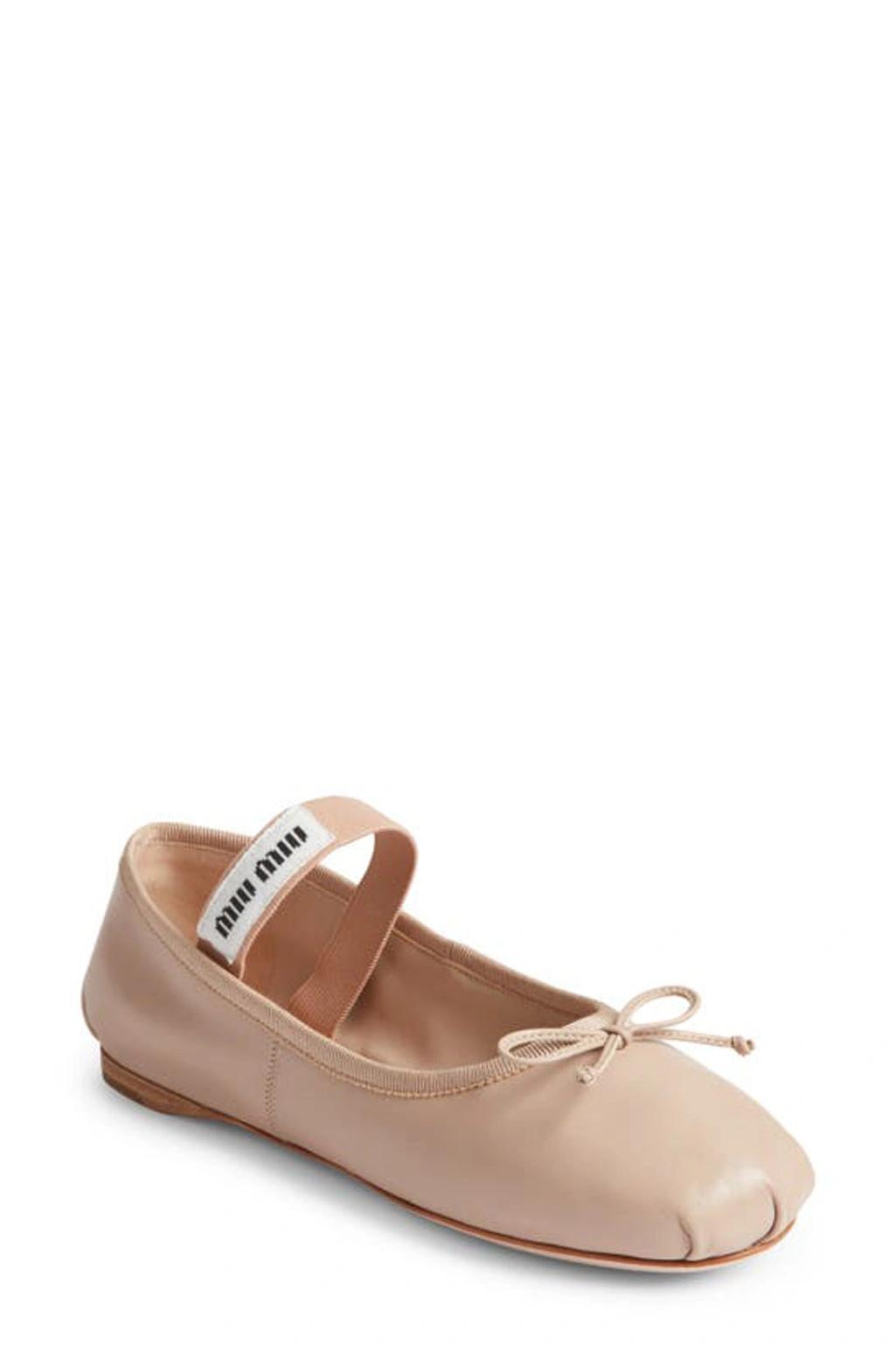 Leather Ballerina Flats Product Image