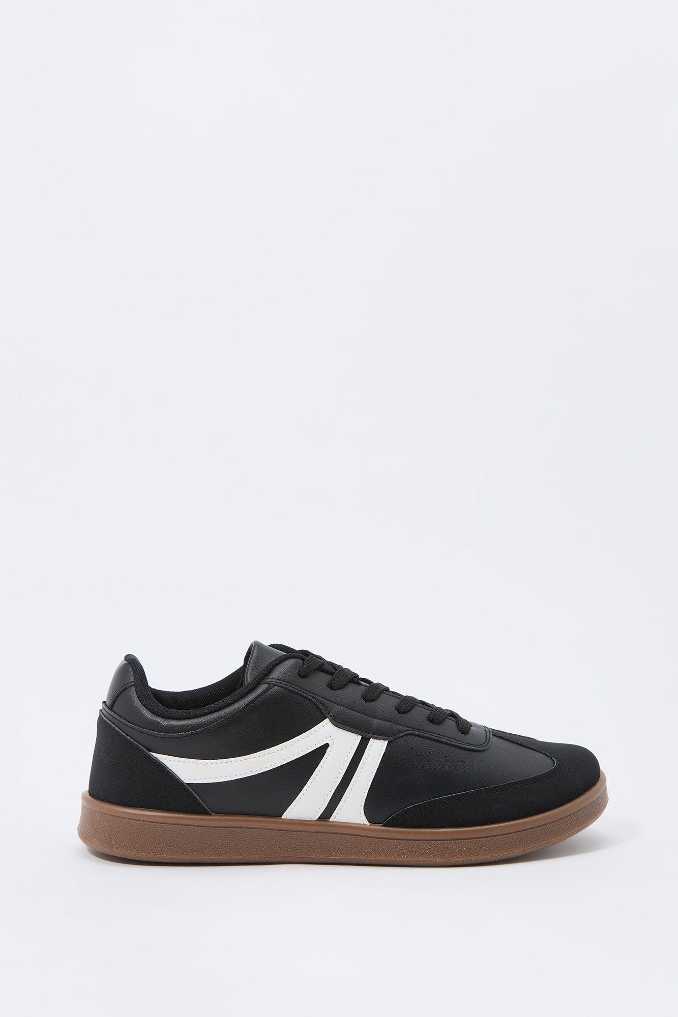 Faux Leather Low Top Retro Sneaker Male Product Image