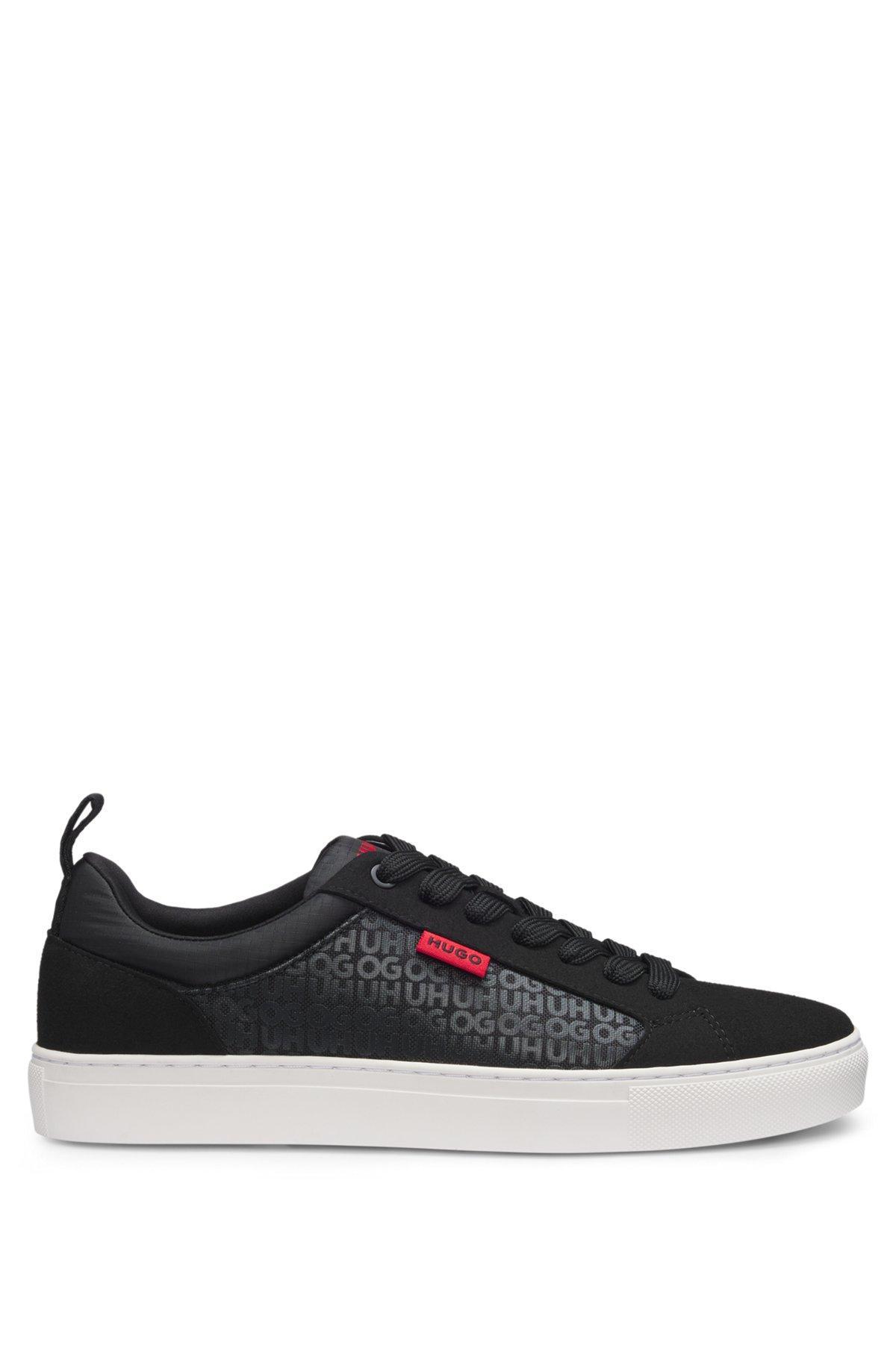 HUGO - Low-top trainers with monogram details - Black Product Image