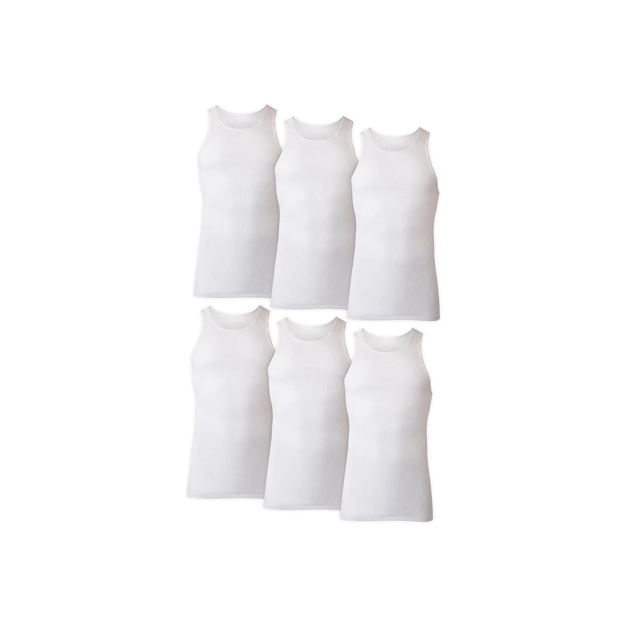 Hanes Ultimate 5+1 Bonus Pack Men's ComfortSoft Cotton Blend Tank Top Undershirt, Size: Medium, White Product Image