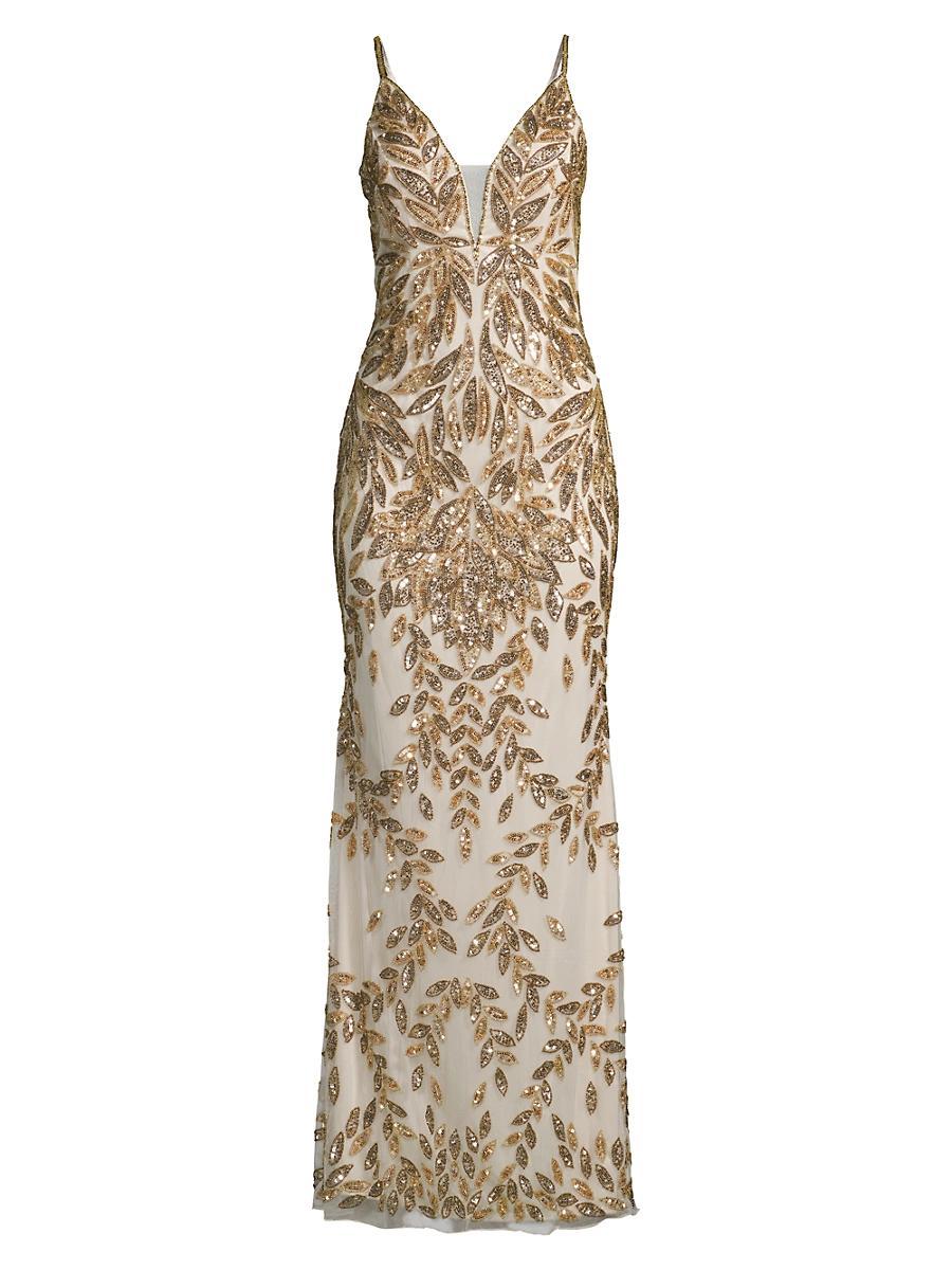 Mac Duggal Embellished Leaf Evening Gown Product Image