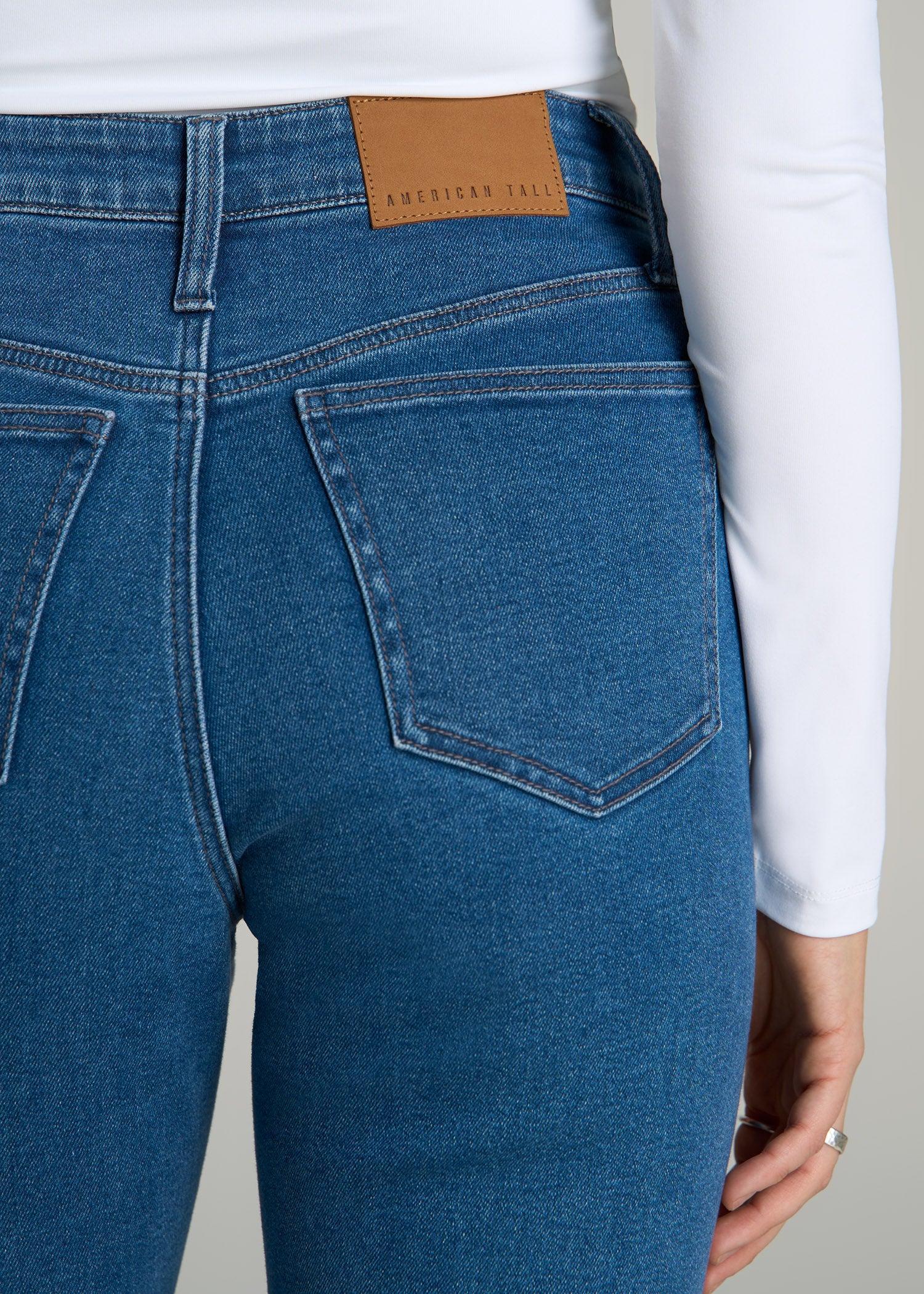 Chloe High Rise Flare Jeans for Tall Women in Washed Medium Indigo Product Image