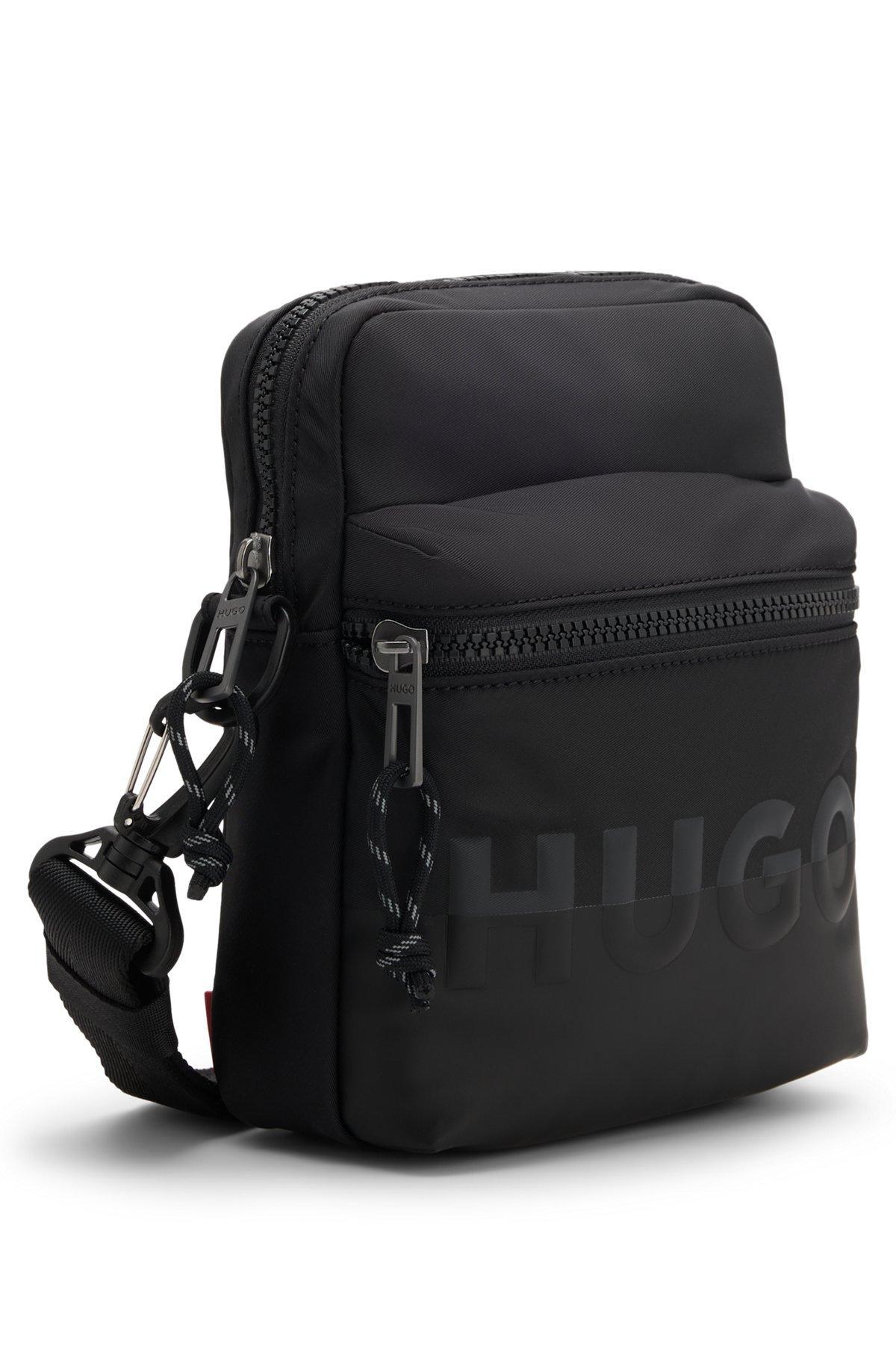HUGO - Twill reporter bag with split logo - Black Product Image
