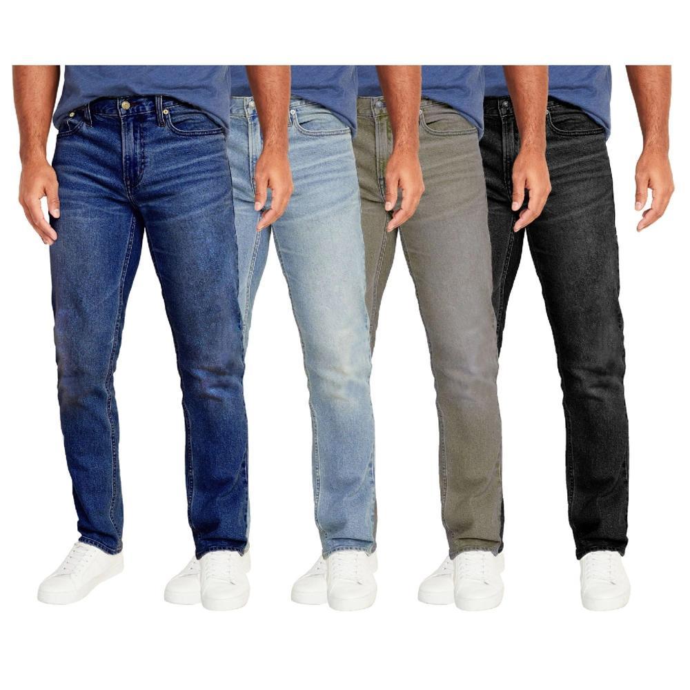 Blu Rock Men's Flex Stretch Slim Straight Jeans-2 Pack - Black-Black, 34 Product Image