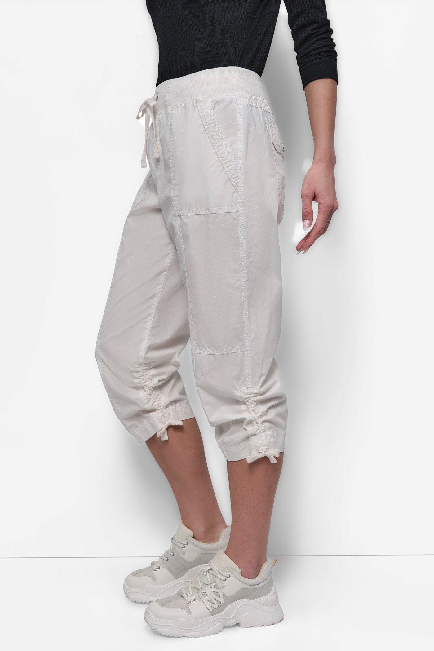 HIGH-RISE SHIRRED UTILITY CAPRI PANT Product Image