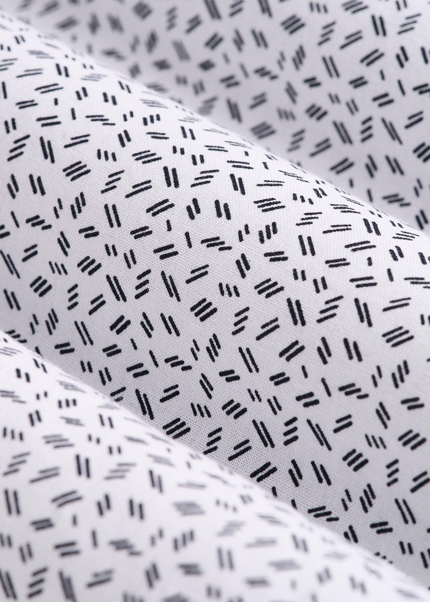 Short Sleeve Shirt for Tall Men in Black and White Geometric Product Image