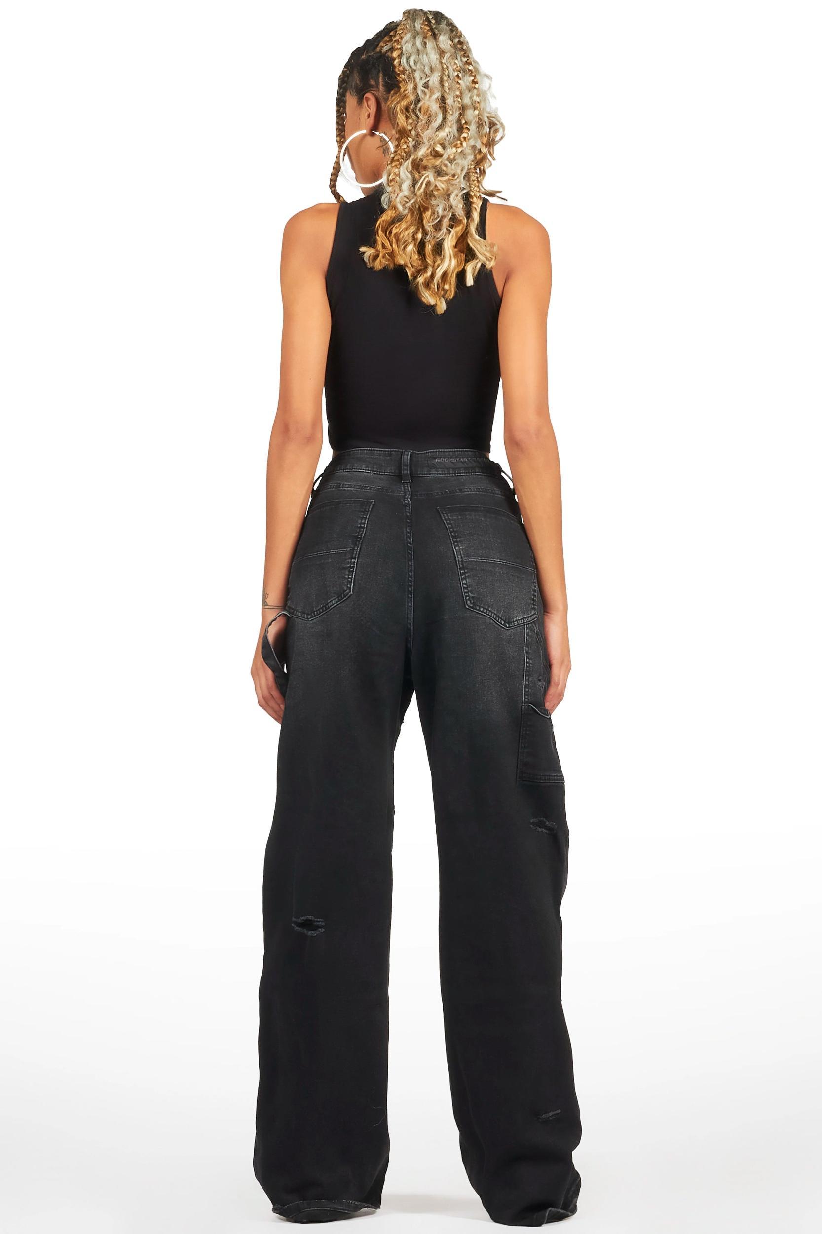 Shakyra Black Baggy Cargo Jean Female Product Image