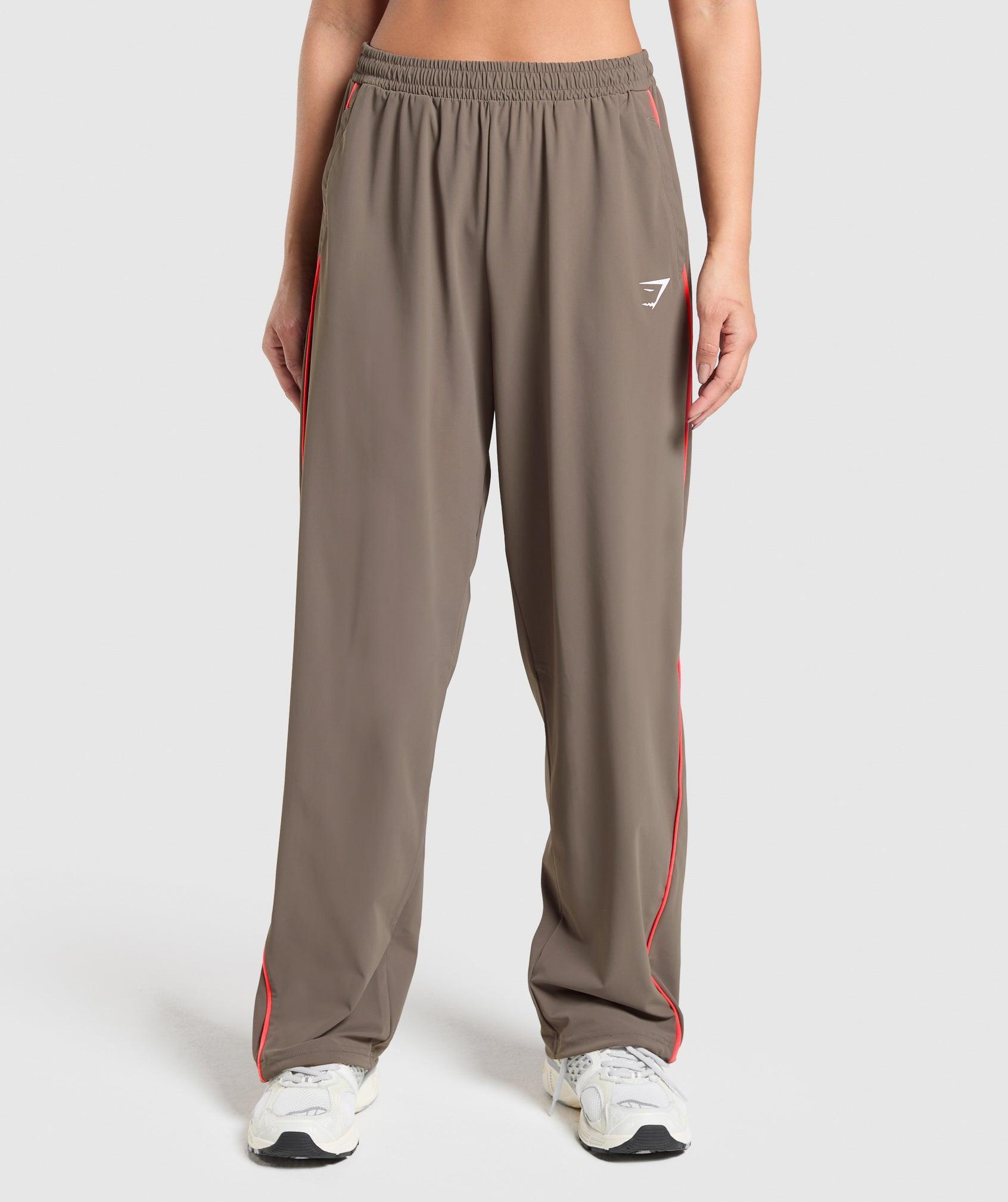 Gymshark Stitch Feature Woven Pants - Camo Brown Female Product Image