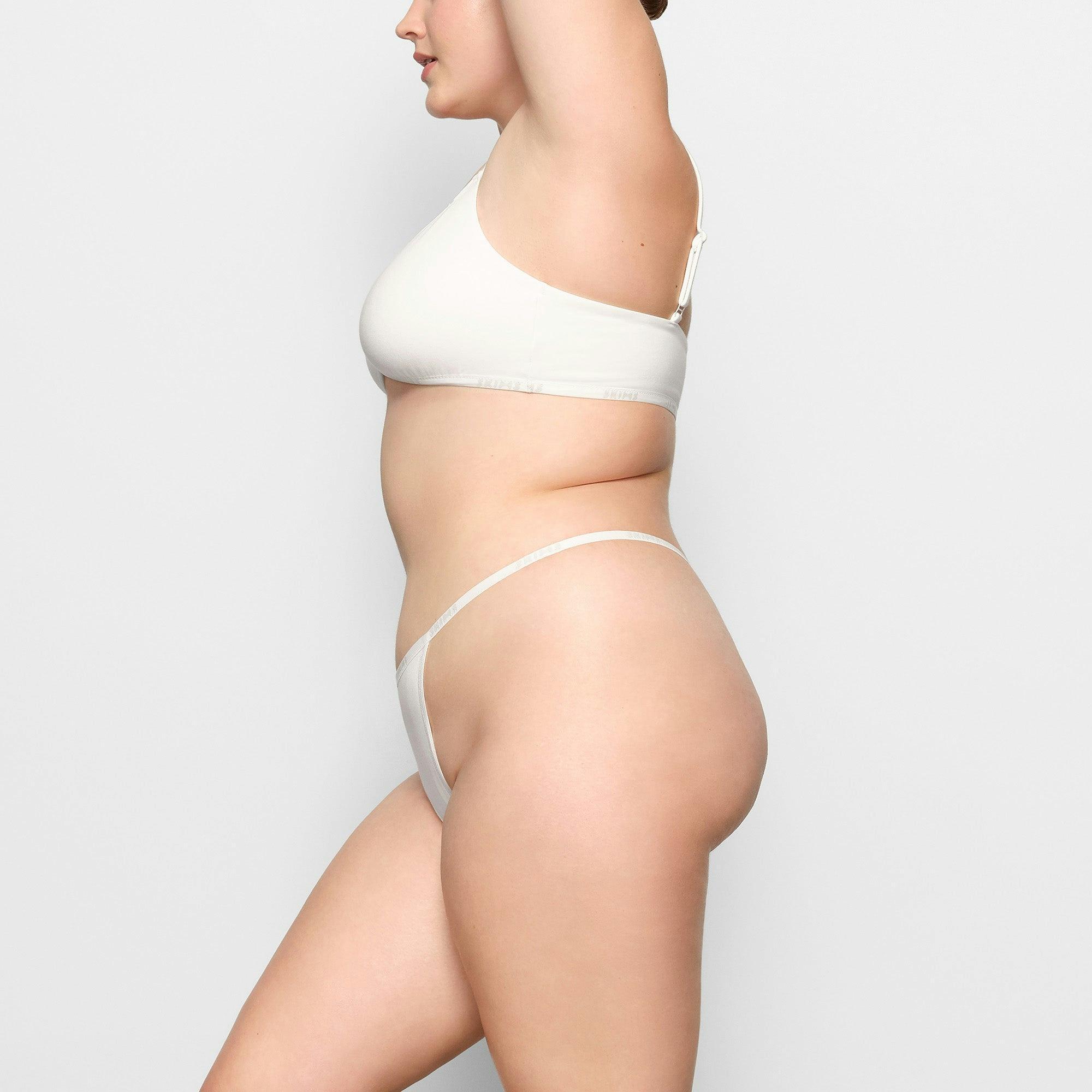 COTTON LOGO STRING THONG | MARBLE Product Image