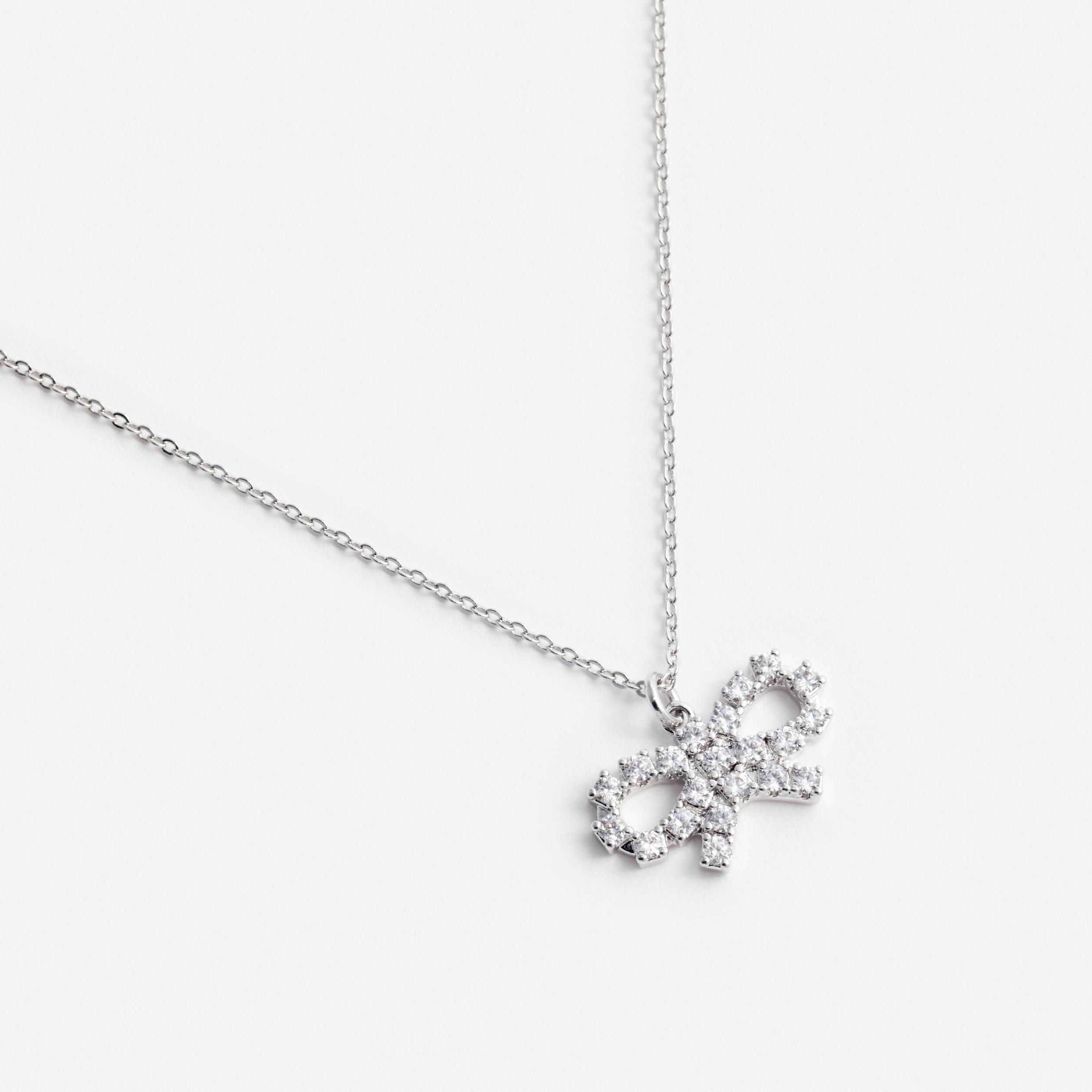 Micro Crystal Bow Necklace Product Image