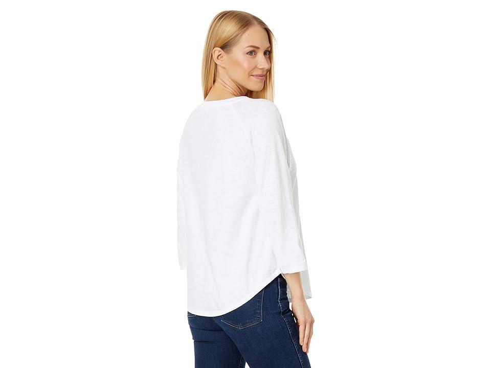 Mod-o-doc Lightweight Slub Jersey 3/4 Sleeve Twist Trim Top Women's Clothing Product Image