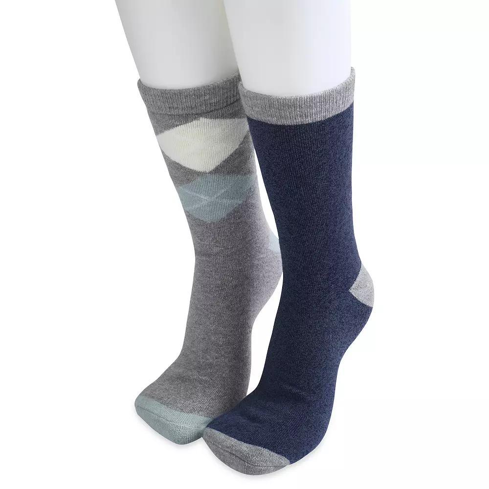Women's GaaHuu 2 Pack Cushioned Thermal Socks, Size: 9-11, Gray Argyle Product Image