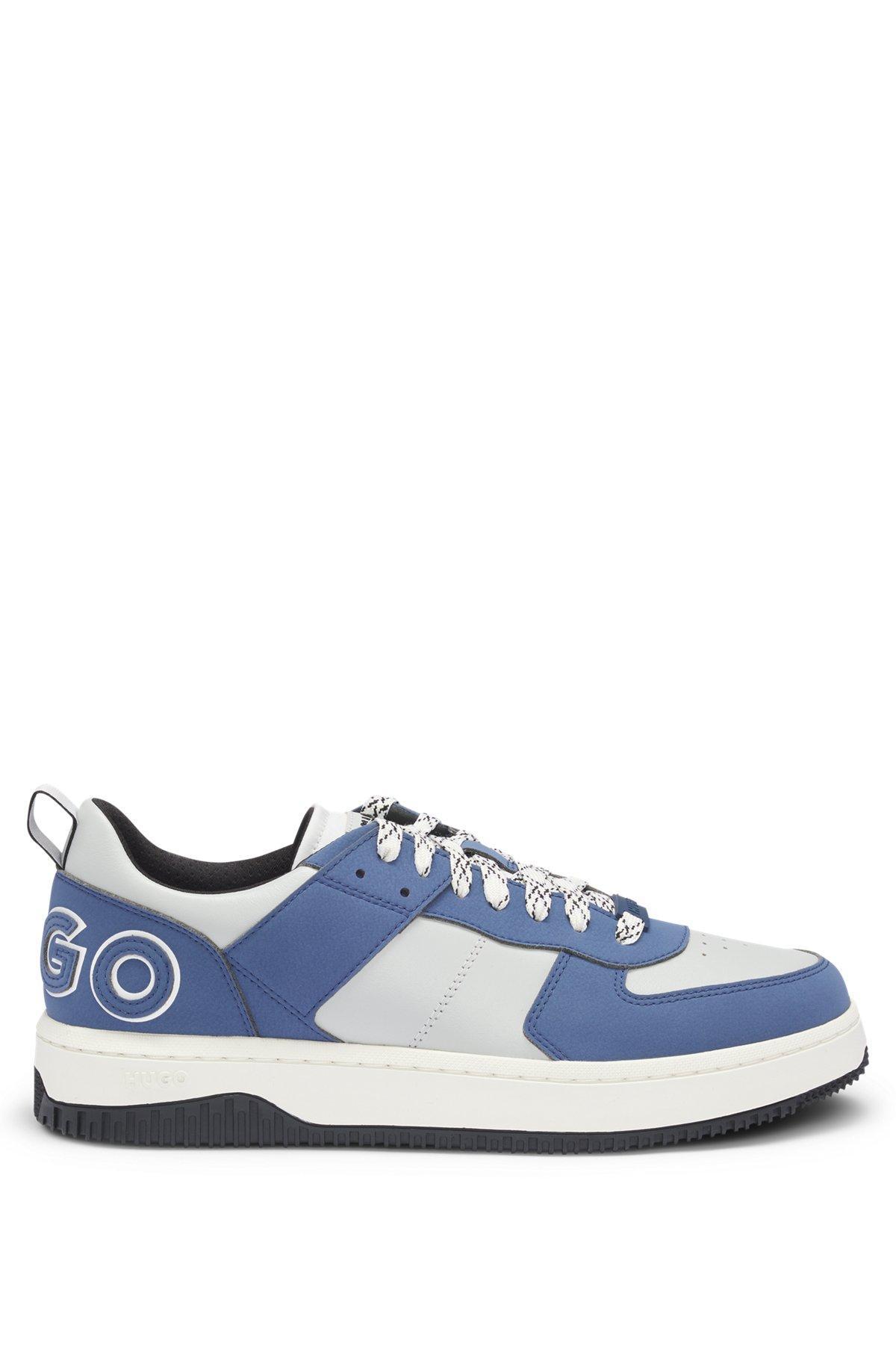 Mixed-material trainers with two sets of laces Product Image