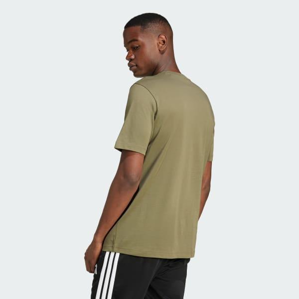 adidas Lounge Painted Graphic Tee Olive Strata XS Mens Product Image