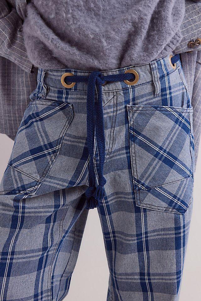 We The Free Moxie Plaid Pull-On Barrel Jeans Product Image