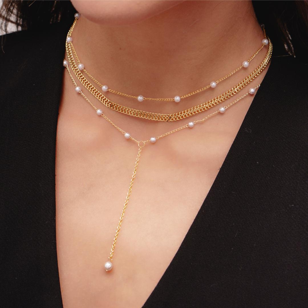 Sweet Pearl Lariat Necklace Product Image