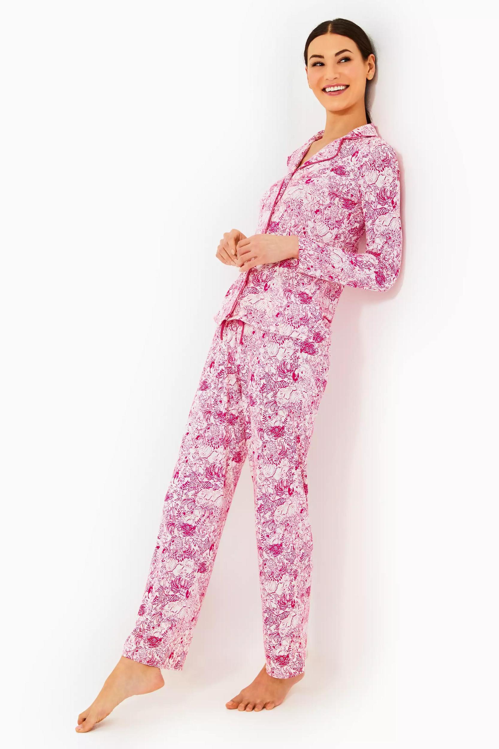 Pajama Knit Button-Up Top Product Image
