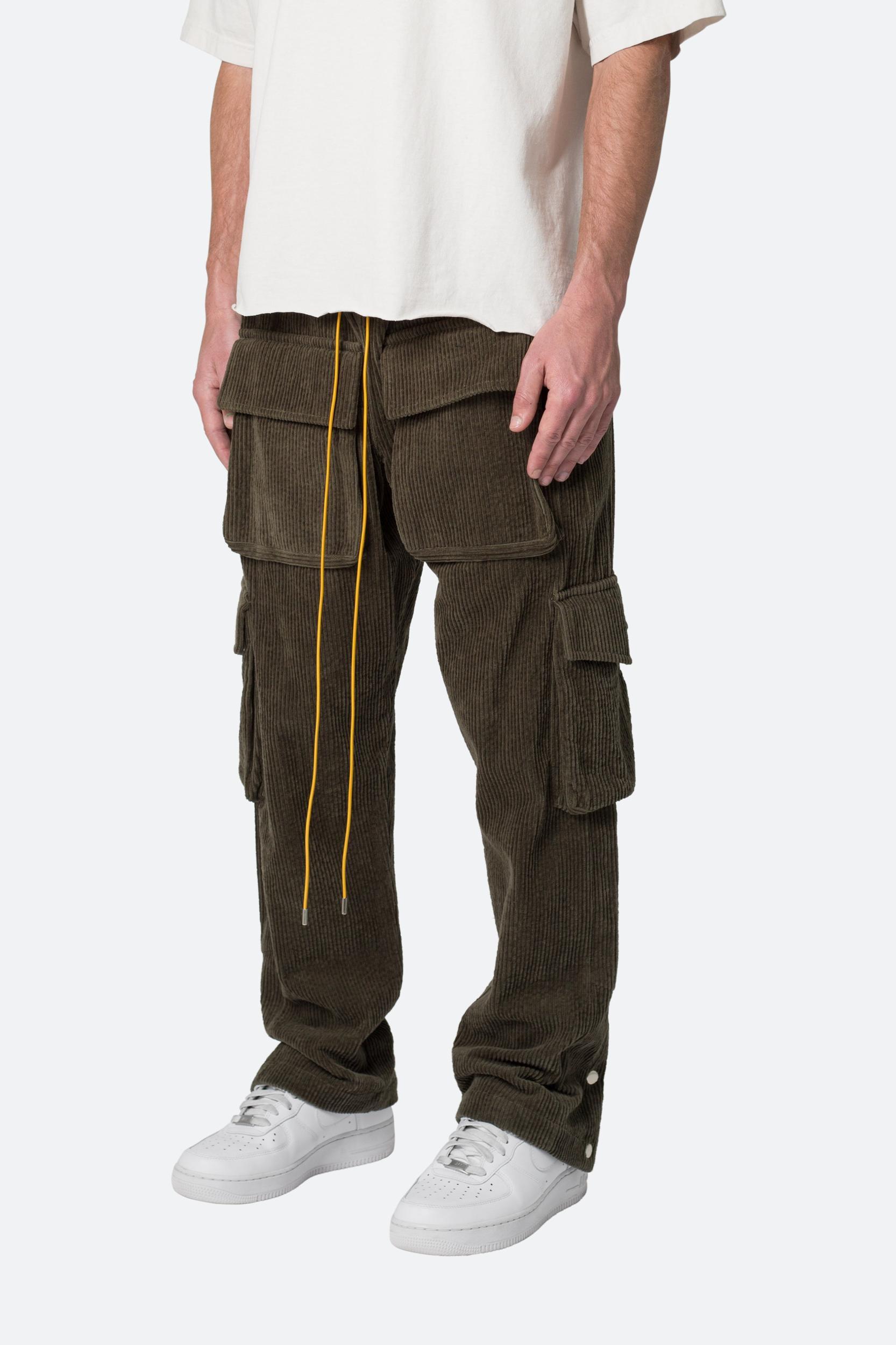 Corduroy Snap II Cargo Pants - Olive Product Image