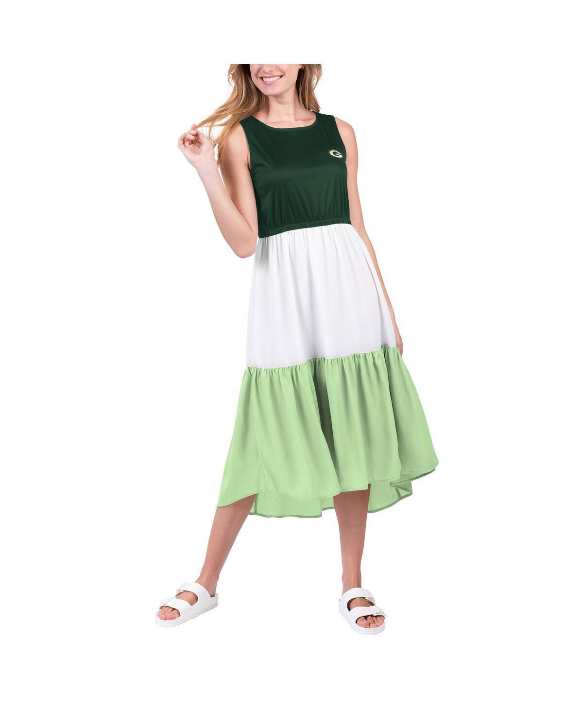 Women's G-III 4Her by Carl Banks Green/Neon Green Green Bay Packers 12th Inning Colorblock Dress, Size: Medium Product Image