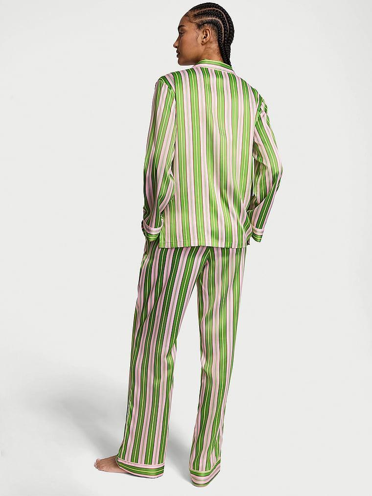 Glazed Satin Long Pajama Set Product Image